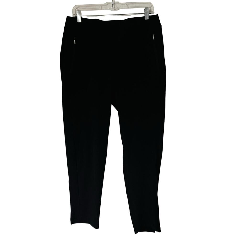 Chicos High Rise Ribbed Side Pull On Pants Size 6 Black - Picture 2 of 11